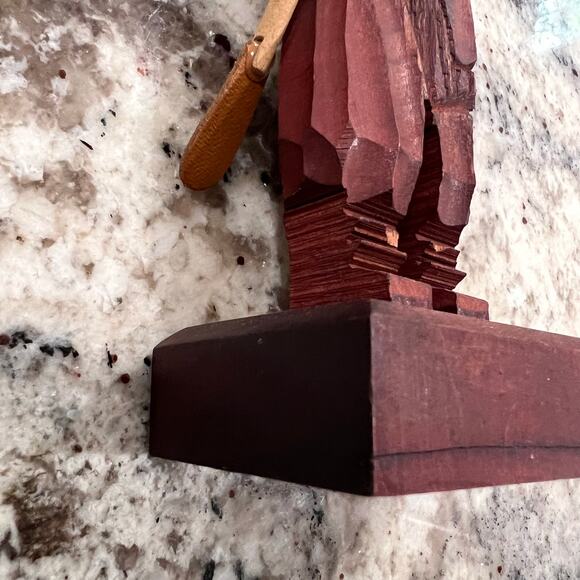 Hand Carved Gaucho Wood Sculpture from Australia - 9in tall - Picture 4 of 9